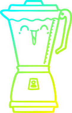 Bir insan tarafından çizilmiş bir çizgi film yemek işlemcisinin soğuk gradyan çizgisi.