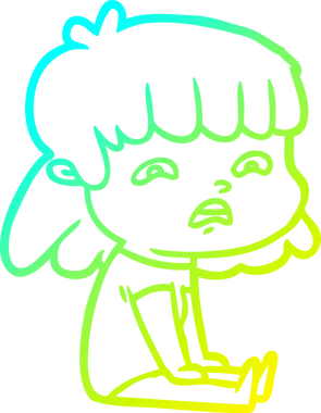 Bir insan tarafından çizilmiş endişeli bir karikatür çizimi.