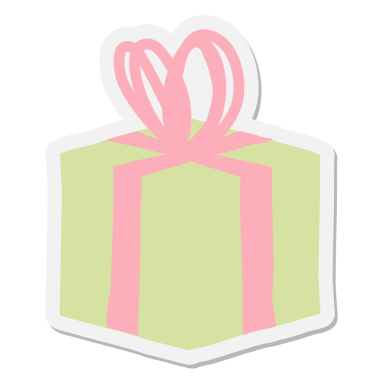 Bir insan tarafından çizilmiş hediye etiketi.