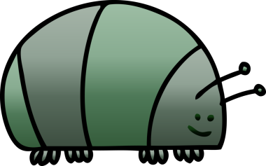 bir insan tarafından çizilmiş gölgelenmiş garip karikatür böceği