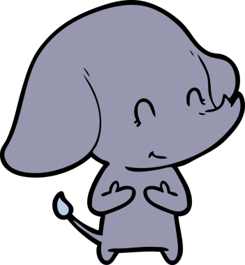 Bir insan tarafından çizilmiş şirin bir fil.