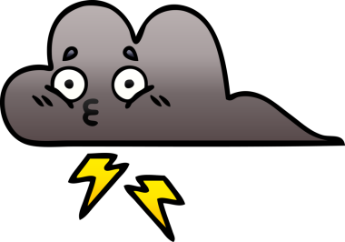 Bir insan tarafından çizilmiş bir fırtına bulutunun gölgelenmiş karikatürü