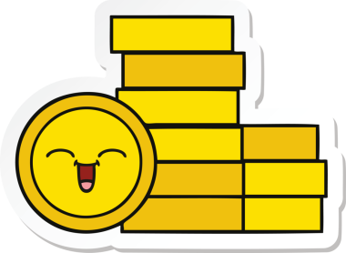 Bir insan tarafından çizilmiş şirin bozuk paraların çıkartması.