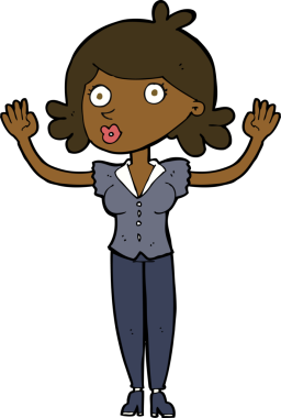 Bir insan tarafından çizilen karikatür kadın teslim oluyor.