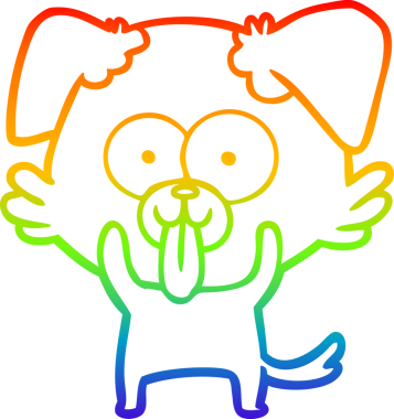 Bir insan tarafından çizilmiş dilli çizgi film köpeğinin çizimi.