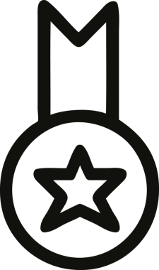 Bir insan tarafından çizilmiş madalya ödülü simgesi