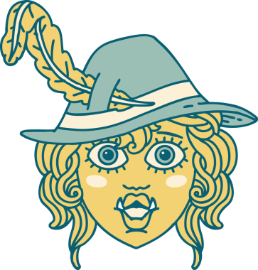 Retro Dövme Biçimli Ork karakteri bir insan tarafından çizildi