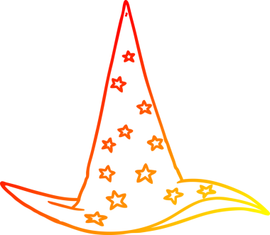 Bir insan tarafından çizilmiş bir çizgi film sihirbazının sıcak çizgi çizimi