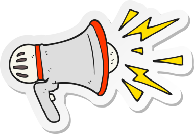 Bir insan tarafından çizilmiş çizgi film hoparlörünün çıkartması.