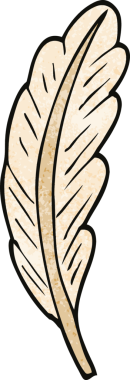 karikatür beyaz tüy bir insan tarafından çizildi