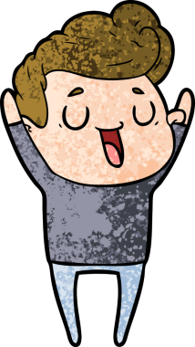 Bir insan tarafından çizilmiş mutlu çizgi film adamı.