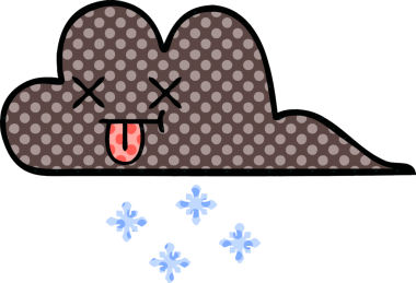 Bir insan tarafından çizilmiş fırtına kar bulutu çizgi filmi.