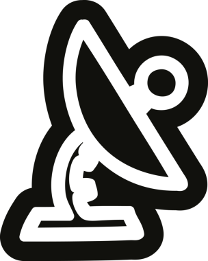 bir insan tarafından çizilmiş uydu anten simgesi