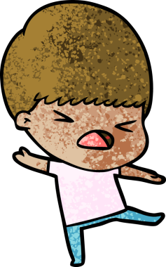 Çizgi film bir insan tarafından çizilmiş stresli adam