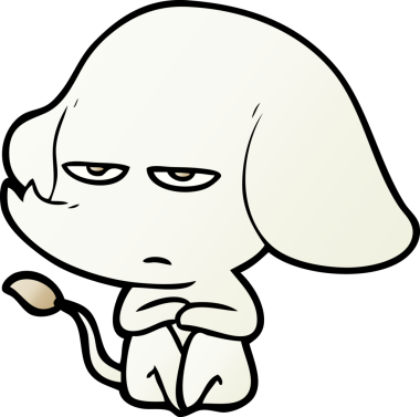 Bir insan tarafından çizilmiş kızgın bir fil.