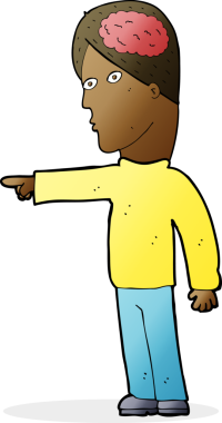 Bir insan tarafından çizilmiş akıllı bir adam.