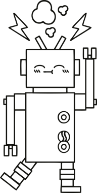 Bir insan tarafından çizilmiş robot çizimi