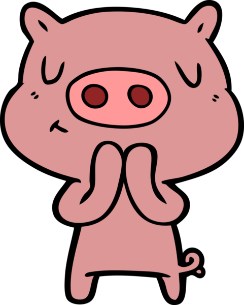Bir insan tarafından çizilmiş çizgi film içerikli domuz.