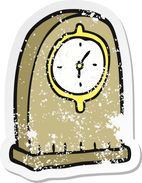 Bir insan tarafından çizilmiş eski bir karikatür çıkartması.