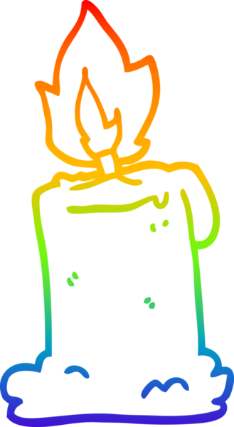 gökkuşağı gradyan çizgi çizimi bir insan tarafından çizilmiş yanan mum