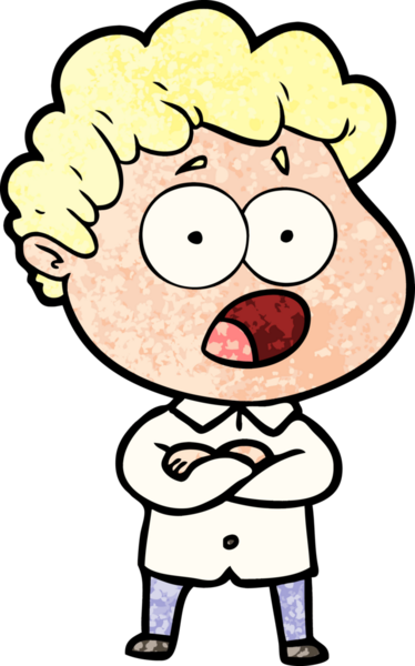 Bir insan tarafından çizilmiş bir karikatür adamı şaşkınlıkla nefes nefese kaldı.