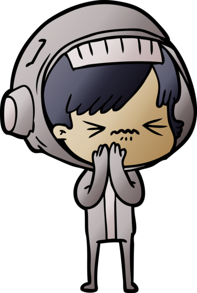 Bir insan tarafından çizilmiş kızgın uzay kızı.