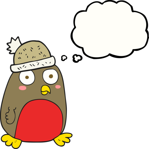 Bir insan tarafından çizilmiş serbest çizim balon karikatür noel robini.