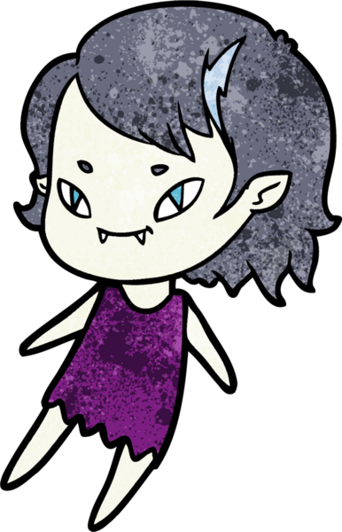 Bir insan tarafından çizilmiş çizgi film dostu vampir kız.