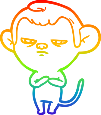 gökkuşağı gradyan çizgi çizimi bir insan tarafından çizilmiş bir maymun