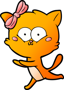 Bir insan tarafından çizilmiş çizgi film kedisi.