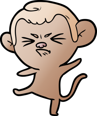 Bir insan tarafından çizilmiş sinir bozucu bir maymun.