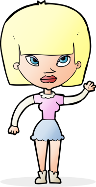 Bir insan tarafından çizilmiş karikatür kadın.