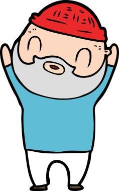 Bir insan tarafından çizilmiş sakallı bir adam.