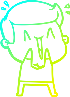 Bir insan tarafından çizilmiş, heyecanlı bir çizgi film çizimi.