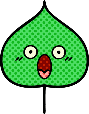 bir insan tarafından çizilmiş dışavurumsal yaprağın çizgi roman tarzı