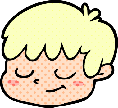 Bir insan tarafından çizilmiş erkek yüzü.