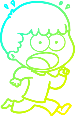 Bir çizgi filmin soğuk gradyan çizimi bir insan tarafından çekilerek kaçan adamı şok etti.