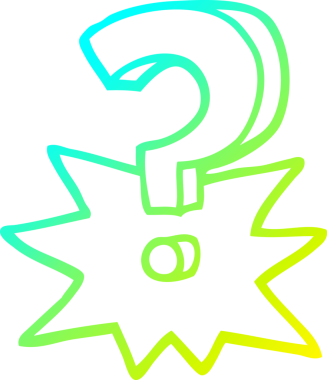 Bir insan tarafından çizilen soru işaretinin soğuk gradyan çizgisi