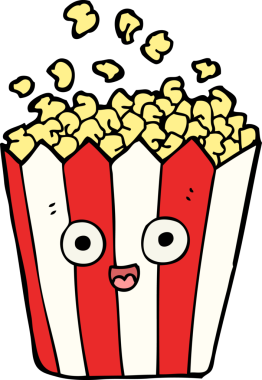 Bir insan tarafından çizilmiş patlamış mısır.