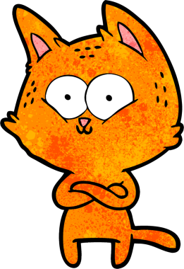 Bir insan tarafından çizilmiş çizgi film kedisi.