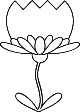 Bir insan tarafından çizilmiş bir çiçeğin çizgi çizimi