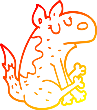 Bir insan tarafından çizilmiş çizgi film köpeğinin sıcak çizgi çizimi