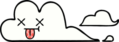 bir insan tarafından çizilmiş bir bulutun çizgi roman tarzı