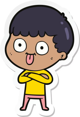 Bir insan tarafından çizilmiş karikatür adamın çıkartması.