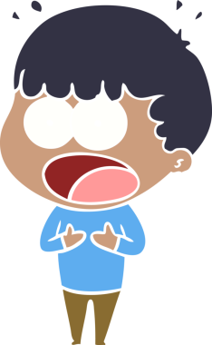 Düz renkli çizgi film bir insan tarafından çizilmiş.