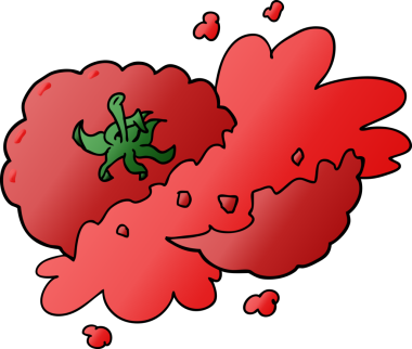 Bir insan tarafından çizilmiş ezilmiş domates.