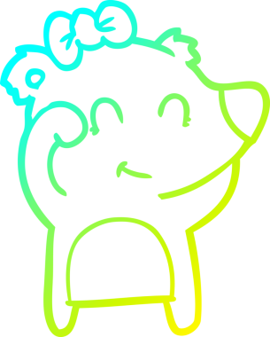 Bir insan tarafından çizilmiş bir dişi ayı çizgi filmi.