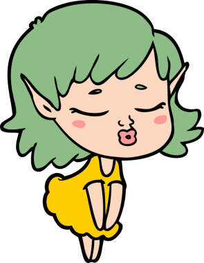 Bir insan tarafından çizilmiş güzel elf kızı.