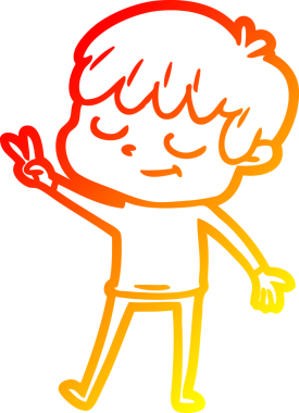 Bir insan tarafından çizilen mutlu bir çocuğun sıcak çizgi çizimi.