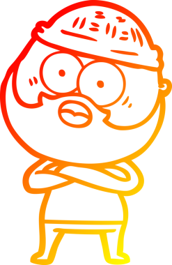 Bir çizgi film karakteri, bir insan tarafından çizilmiş sakallı bir adamı şaşırttı.